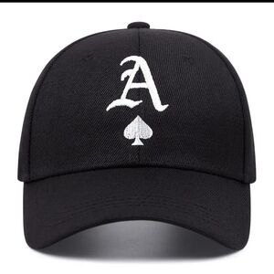 Spade Letter A Embroidery Baseball Cap Solid Color Trendy Sports Hats Lightweigh